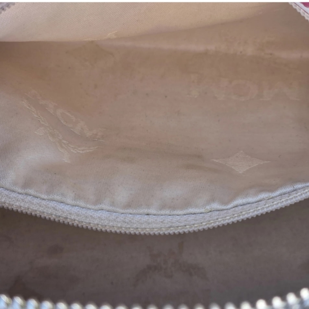 MCM Visetos Boston Bag Mini - White with Pink - Picture 12 of 13